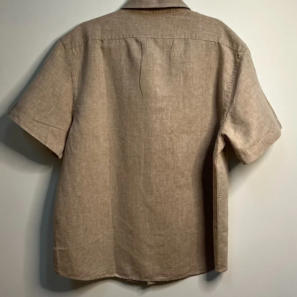 Banana Republic Men's SLIM LINEN-COTTON SHIRT in Honey Brown Size XL